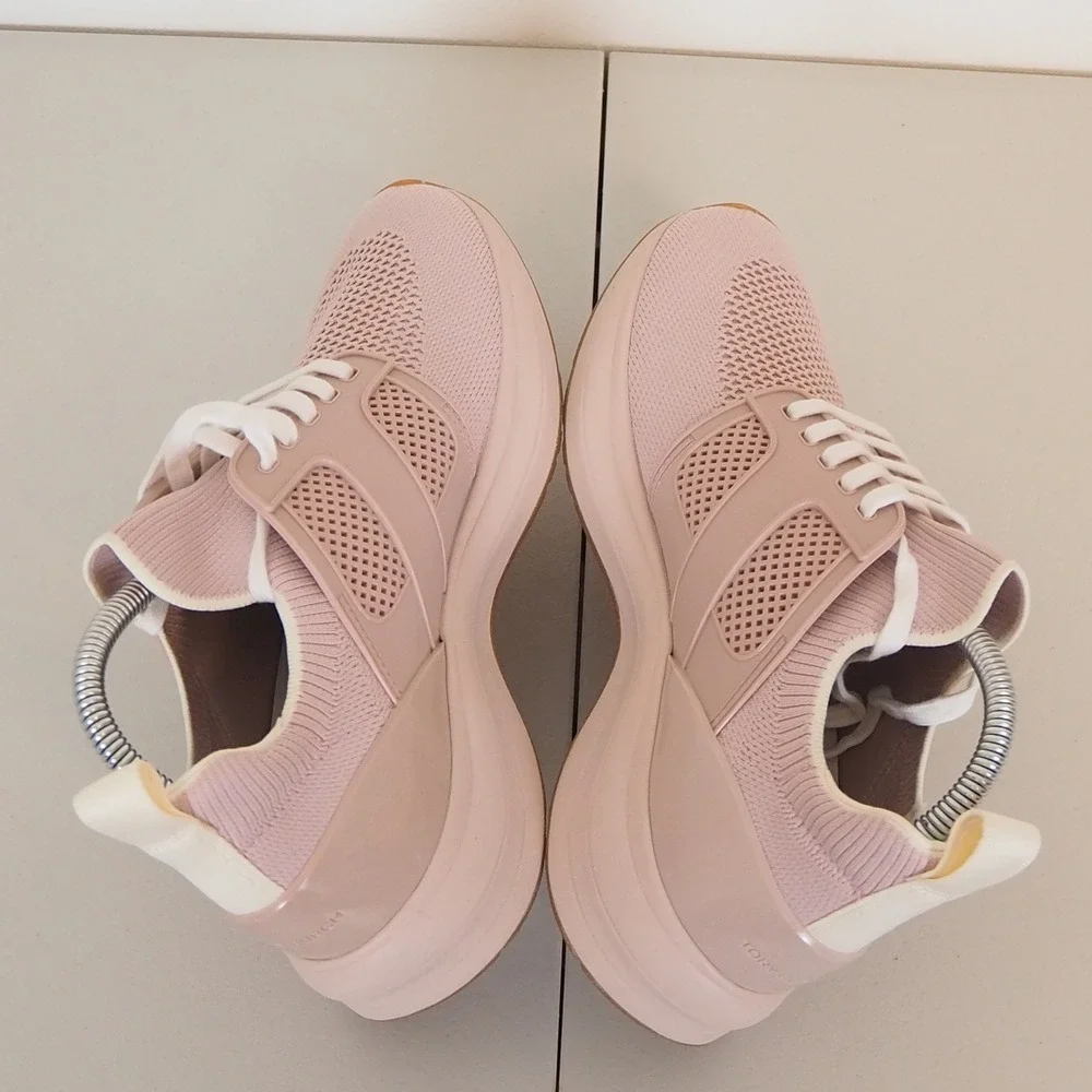 NWOB Tory Burch T Sock Knit Runner Designer‎ Sneakers Pink 136629 Women's 9.5M
